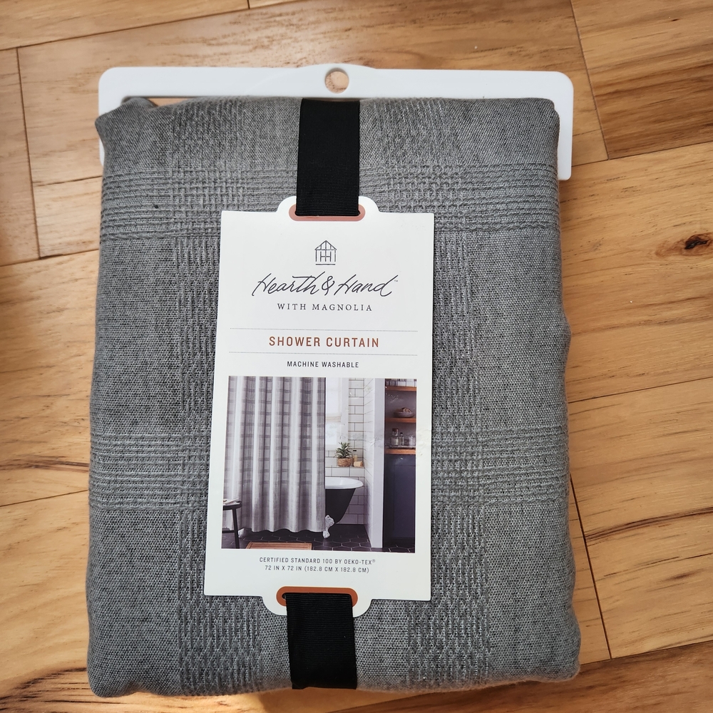Hearth & Hand Textured Gray Shower Curtain
